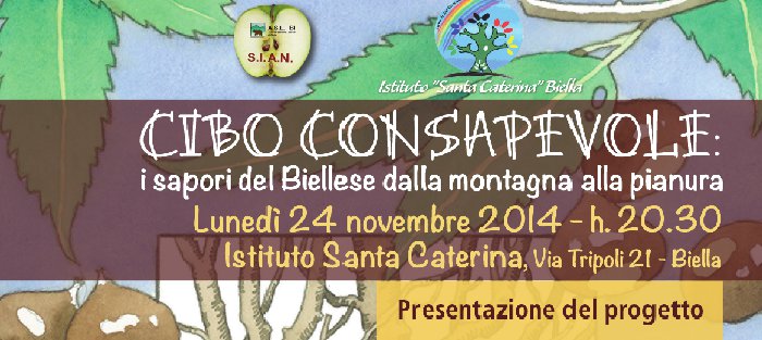 Serata presentazione progetto Cibo consapevole a Istituto Santa Caterina Biella 24112014