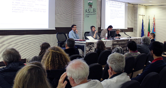 Da sinistra, Leonardo Jon Scotta, Lelia Rossi, Diego Poggio ed Attilia Squillario alla Giornata della Trasparenza 09122015