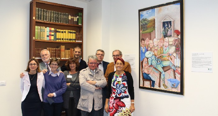 Gruppo dopo donazione dipinto di Piergiorgio Florio all'Ospedale ASL BI 11102017
