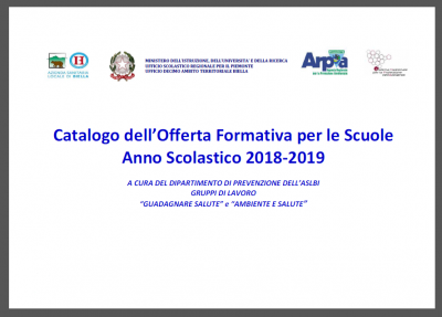 Catalogo dell’Offerta Formativa per le Scuole Anno Scolastico 2018-2019