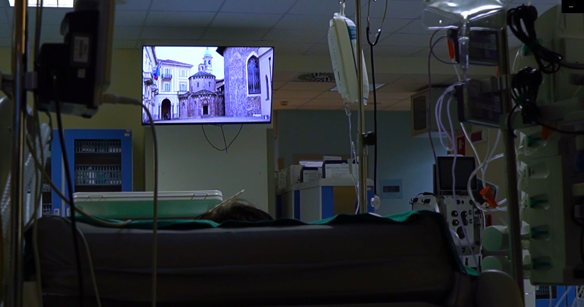 Le finestre virtuali presenti nel reparto di Rianimazione dell'Ospedale di Biella ASL BI.