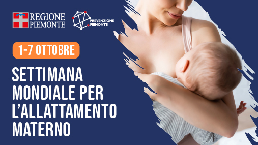 L'immagine della Regione Piemonte dedicata alla Settimana Mondiale per l'Allattamento Materno