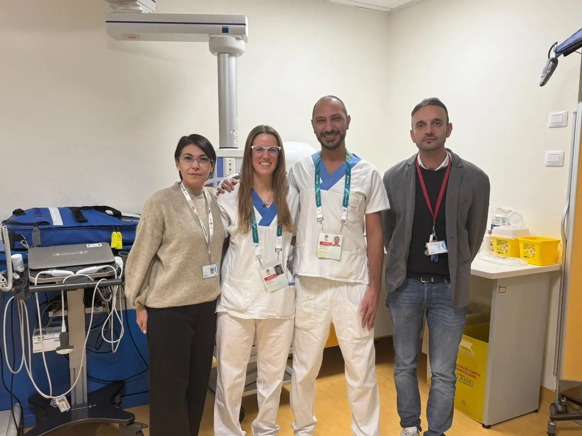 Due Infermieri Elisa Michela Della Selva ed Alessio Bernardi, con Gabriella Pacella e Fabio Bertoncini (DiPSa)