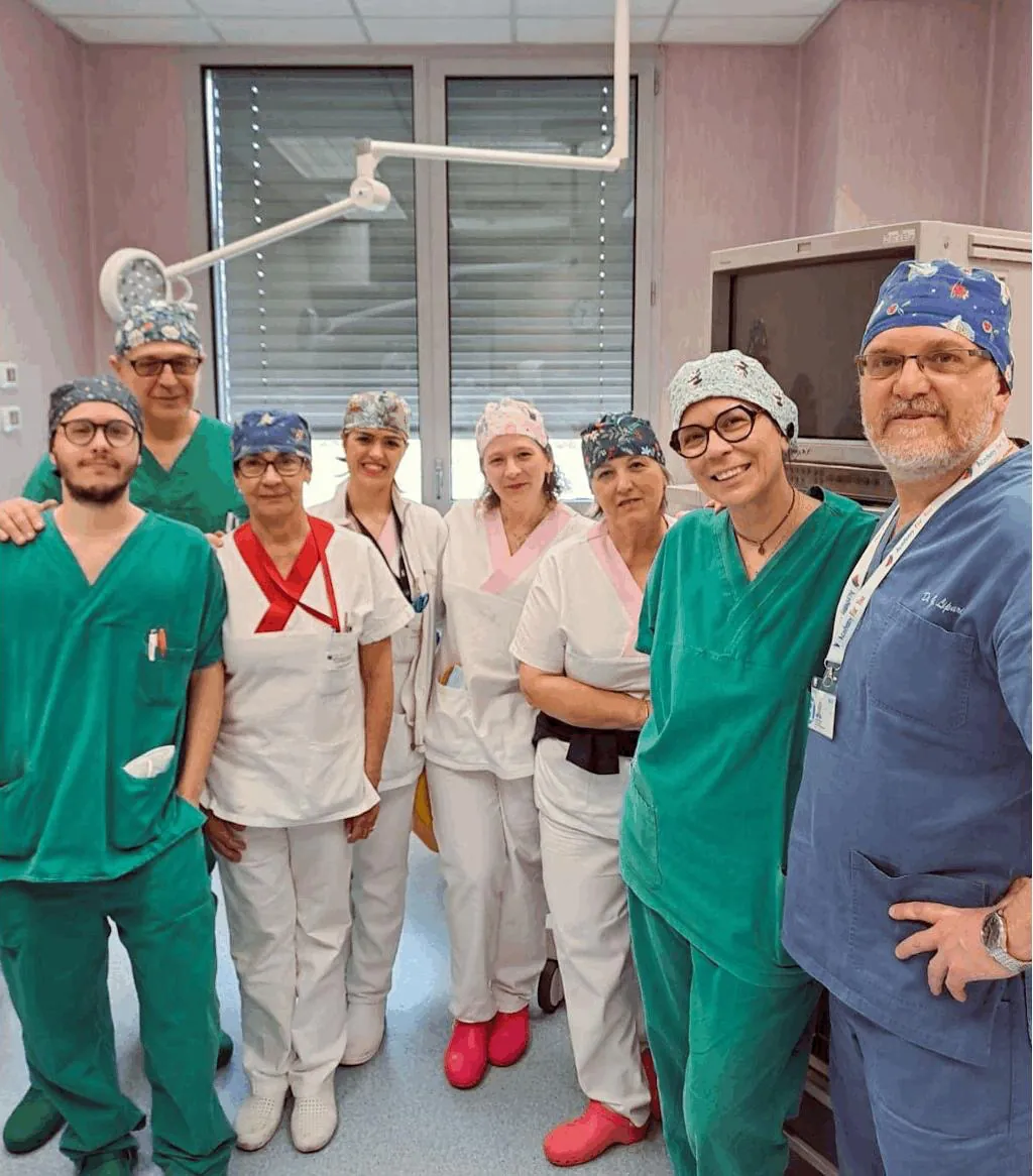 Una rappresentanza dello staff dell'Ambulatorio di Isteroscopia del Reparto di Ostetricia e Ginecologia dell'ASL di Biella