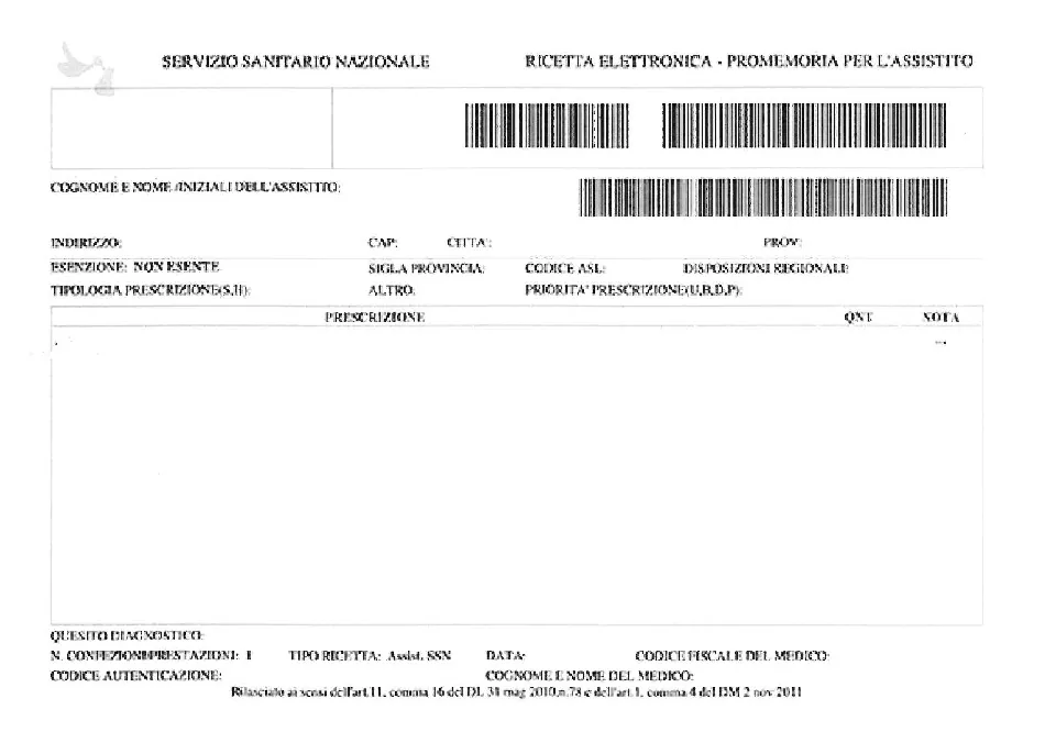 Ricetta medica dematerializzata - promemoria per l'assistito